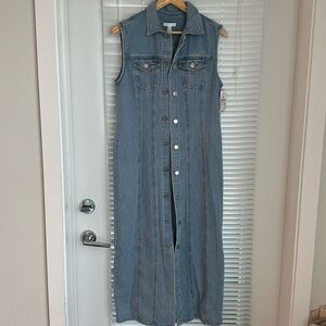 Denim long dress